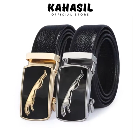 KAHASIL - Ikat Pinggang Gesper Sabuk Pria Kulit PU Leather Kepala Besi 120cm KMJ246